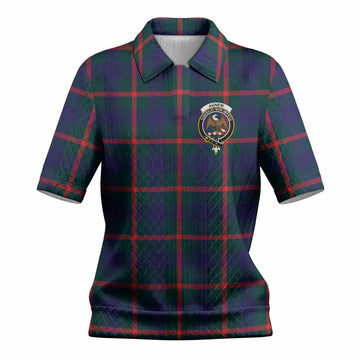Agnew Tartan Women’s Polo Sweater Top with Family Crest