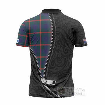 Agnew Tartan Zipper Polo Shirt New Zealand Pattern Unique Zipper Stylized