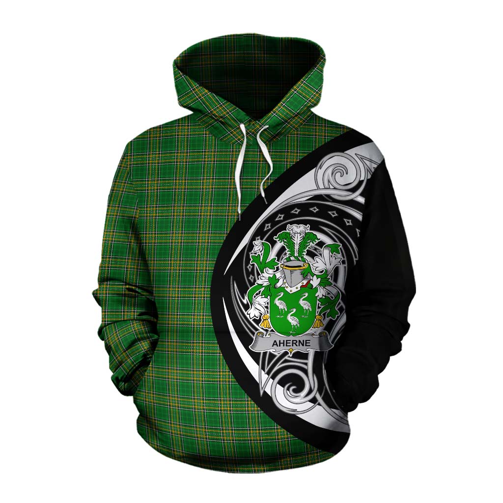 Tartan Vibes Clothing Aherne Irish Clan Cotton Hoodie Celtic Circle Style