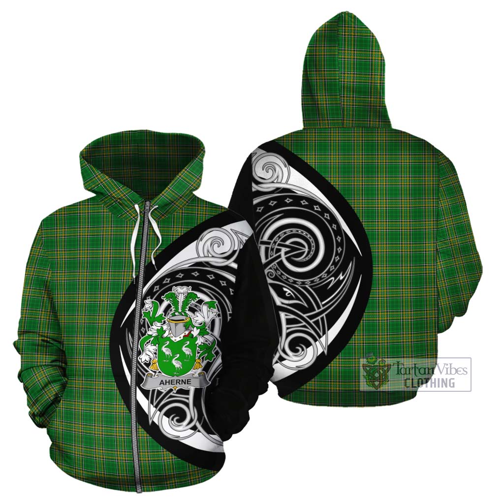 Tartan Vibes Clothing Aherne Irish Clan Cotton Hoodie Celtic Circle Style