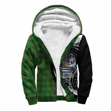 Tartan Vibes Clothing Aiken Irish Clan Sherpa Hoodie Celtic Circle Style