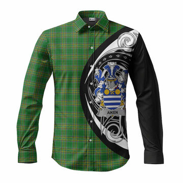 Tartan Vibes Clothing Aiken Irish Clan Long Sleeve Button Shirt Celtic Circle Style