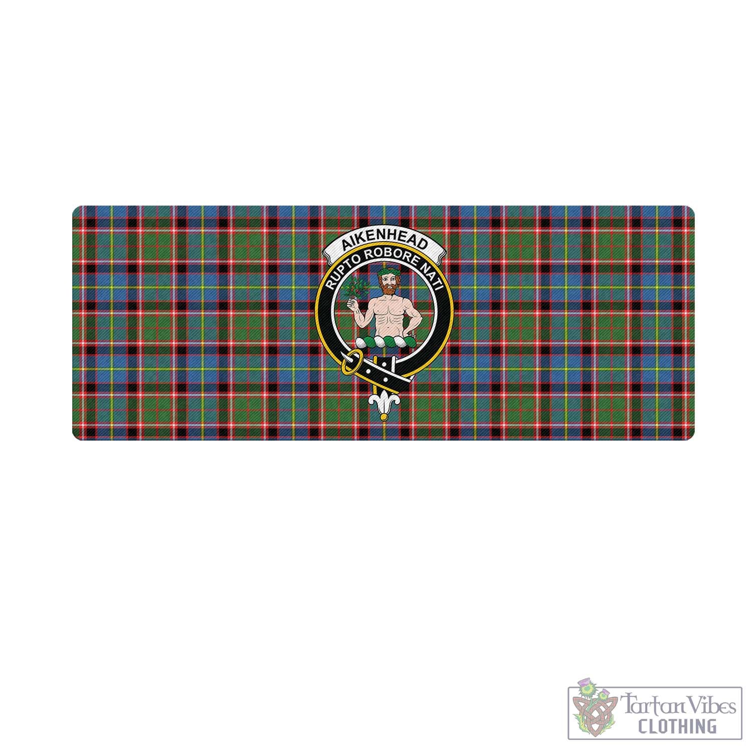 Tartan Vibes Clothing Aikenhead Tartan Mouse Pad with Family Crest