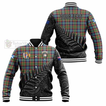 Aikenhead Crest Tartan Baseball Jacket with New Zealand Silver Fern Half Style Unisex - Tartan Vibes Clothing
