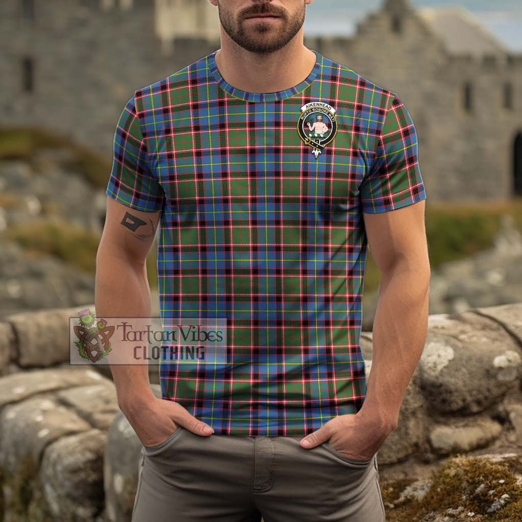 Aikenhead Tartan Cotton T-Shirt with Family Crest Men's Shirt - Tartanvibesclothing Shop