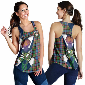 Tartan Vibes Clothing Aikenhead Tartan Family Crest Women's Racerback Tanks Scottish Thistle Celtic Inspired