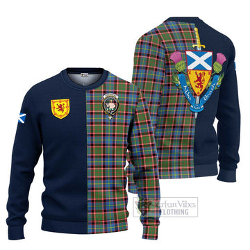Aikenhead Tartan Ugly Sweater Alba with Scottish Lion Royal Arm Half Style Unisex - Tartan Vibes Clothing