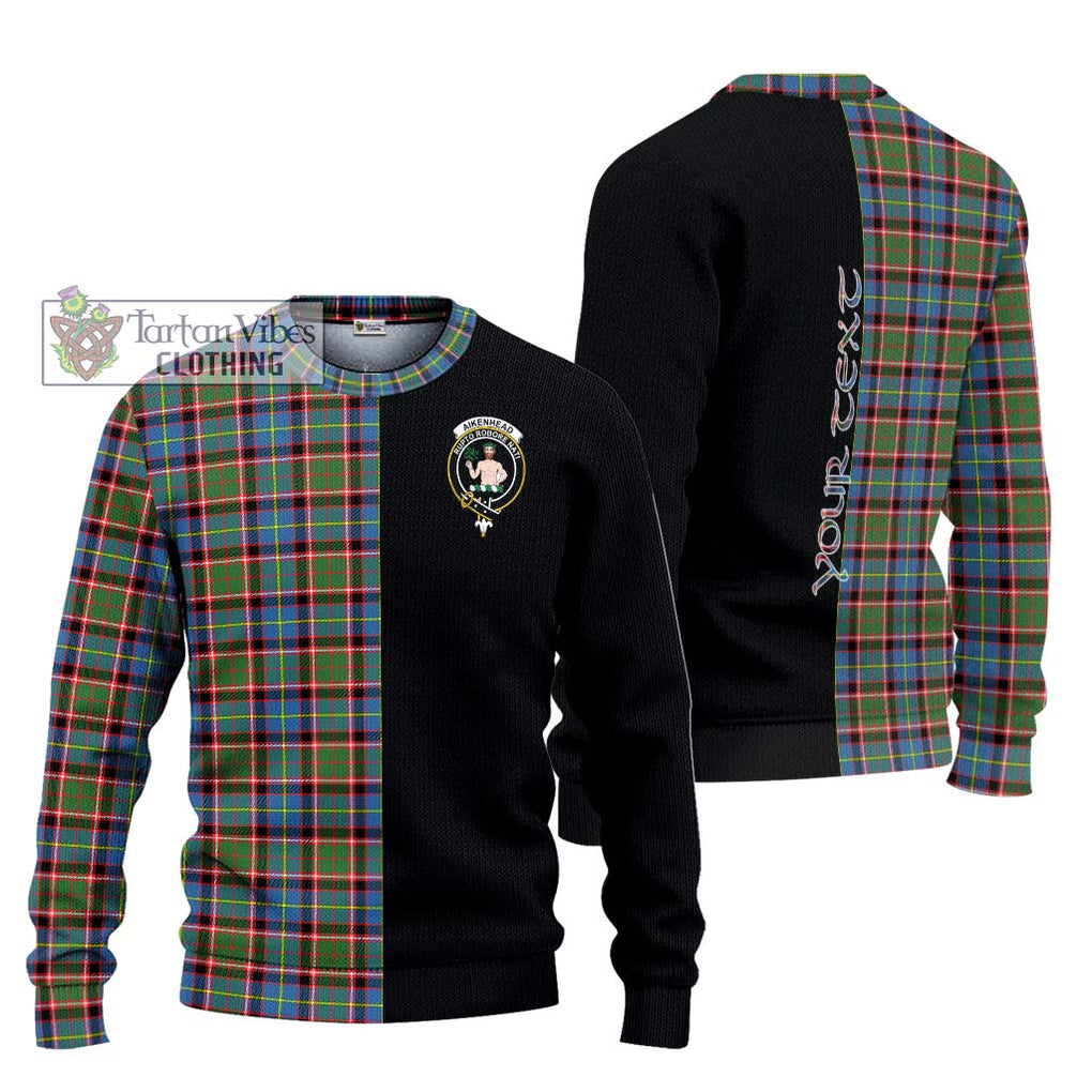 Aikenhead Tartan Ugly Sweater with Family Crest and Half Of Me Style Unisex - Tartan Vibes Clothing