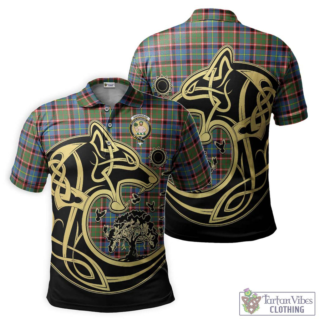 Aikenhead Tartan Polo Shirt with Family Crest Celtic Wolf Style Kid - Tartan Vibes Clothing