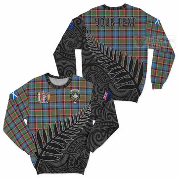 Aikenhead Crest Tartan Sweatshirt with New Zealand Silver Fern Half Style Unisex - Tartan Vibes Clothing