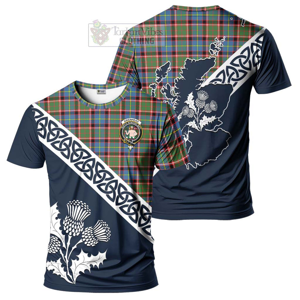 Aikenhead Tartan T-Shirt Featuring Thistle and Scotland Map Kid's Shirt - Tartanvibesclothing Store