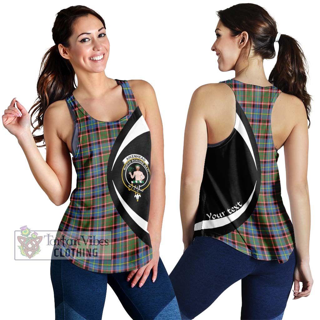 Aikenhead Tartan Women's Racerback Tanks with Family Crest Circle Style 4XL - Tartan Vibes Clothing