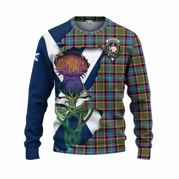 Tartan Vibes Clothing Aikenhead Tartan Family Crest Knitted Sweater Scottish Thistle Celtic Inspired