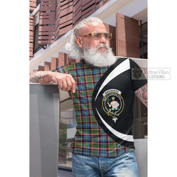 Aikenhead Tartan Cotton T-shirt with Family Crest Circle Style Men's Shirt - Tartan Vibes Clothing