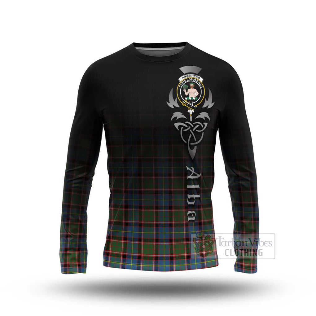 Aikenhead Tartan Long Sleeve T-Shirt Featuring Alba Gu Brath Family Crest Celtic Inspired Unisex - Tartan Vibes Clothing