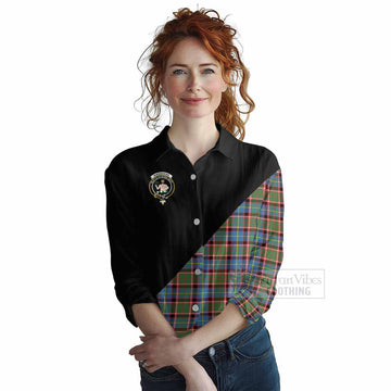 Aikenhead Tartan Women's Casual Shirt with Family Crest and Military Logo Style Female - Tartan Vibes Clothing
