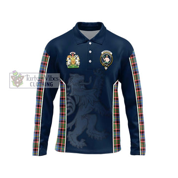 Aikenhead Tartan Long Sleeve Polo Shirt with Family Crest and Lion Rampant Vibes Sport Style Unisex - Tartan Vibes Clothing