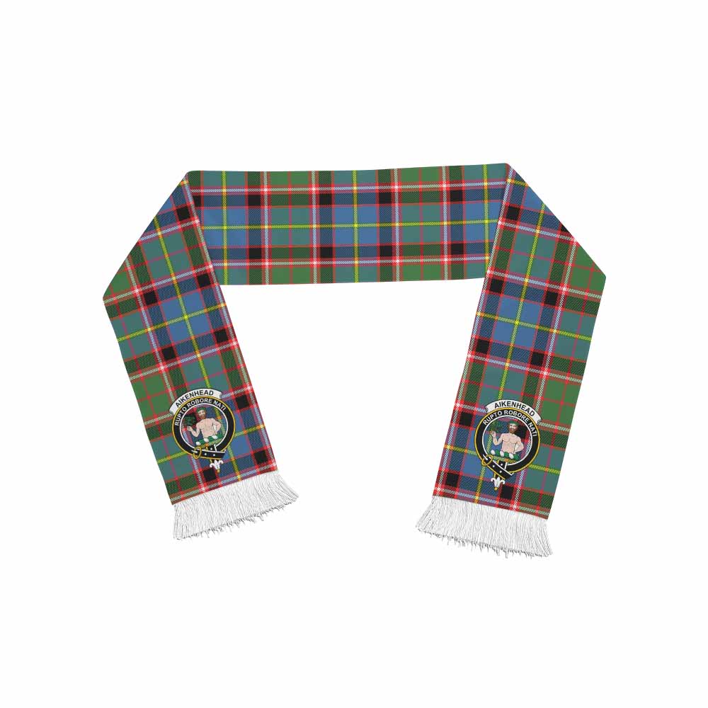 Tartan Vibes Clothing Aikenhead Tartan Ruffneck Scarf with Family Crest