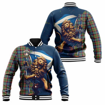 Aikenhead Tartan Family Crest Baseball Jacket with Scottish Majestic Lion Unisex - Tartan Vibes Clothing