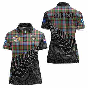 Aikenhead Crest Tartan Women's Polo Shirt with New Zealand Silver Fern Half Style Women - Tartan Vibes Clothing