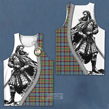 Aikenhead Tartan Clan Crest Men's Tank Top with Highlander Warrior Celtic Style Men - Tartan Vibes Clothing