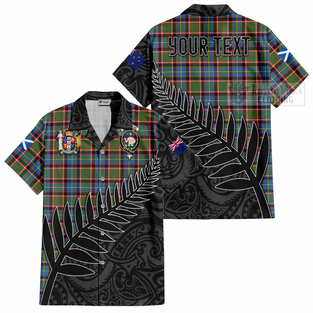 Aikenhead Crest Tartan Hawaiian Shirt with New Zealand Silver Fern Half Style Kid - Tartan Vibes Clothing