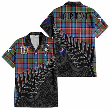 Aikenhead Crest Tartan Hawaiian Shirt with New Zealand Silver Fern Half Style Kid - Tartan Vibes Clothing