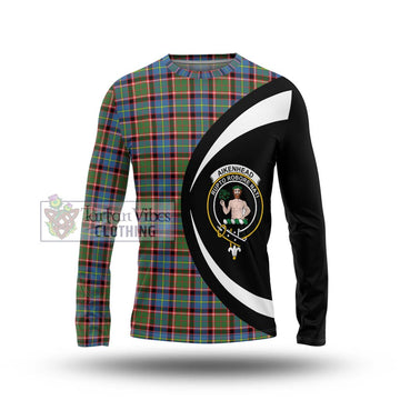 Aikenhead Tartan Long Sleeve T-Shirt with Family Crest Circle Style Unisex - Tartan Vibes Clothing