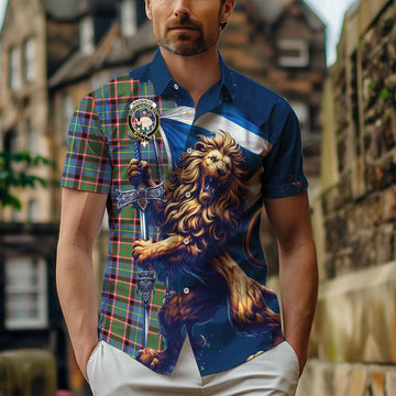 Aikenhead Tartan Family Crest Hawaiian Shirt with Scottish Majestic Lion Kid - Tartan Vibes Clothing