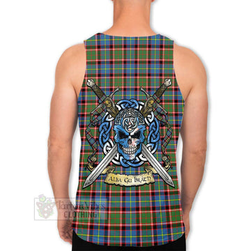 Aikenhead Tartan Men's Tank Top with Family Crest Celtic Skull Style Men - Tartan Vibes Clothing