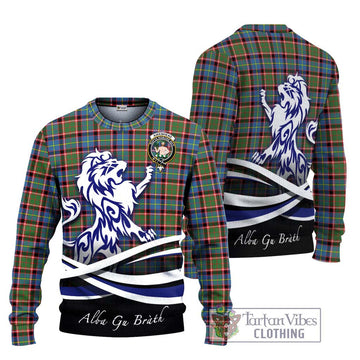 Aikenhead Tartan Ugly Sweater with Alba Gu Brath Regal Lion Emblem Unisex - Tartan Vibes Clothing