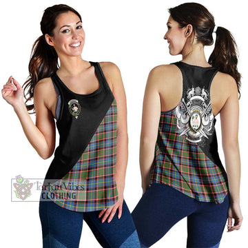 Aikenhead Tartan Women's Racerback Tanks with Family Crest and Military Logo Style 4XL - Tartan Vibes Clothing