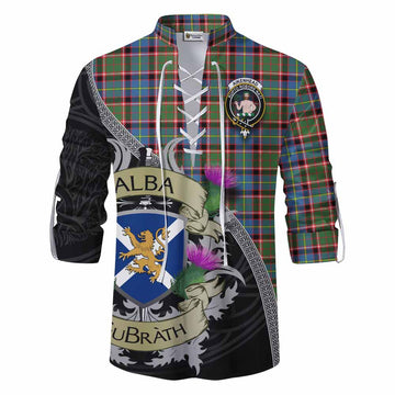 Aikenhead Tartan Family Crest Ghillie Kilt Shirt Lion Rampant Royal Thistle Shield Celtic Inspired Men - Tartan Vibes Clothing