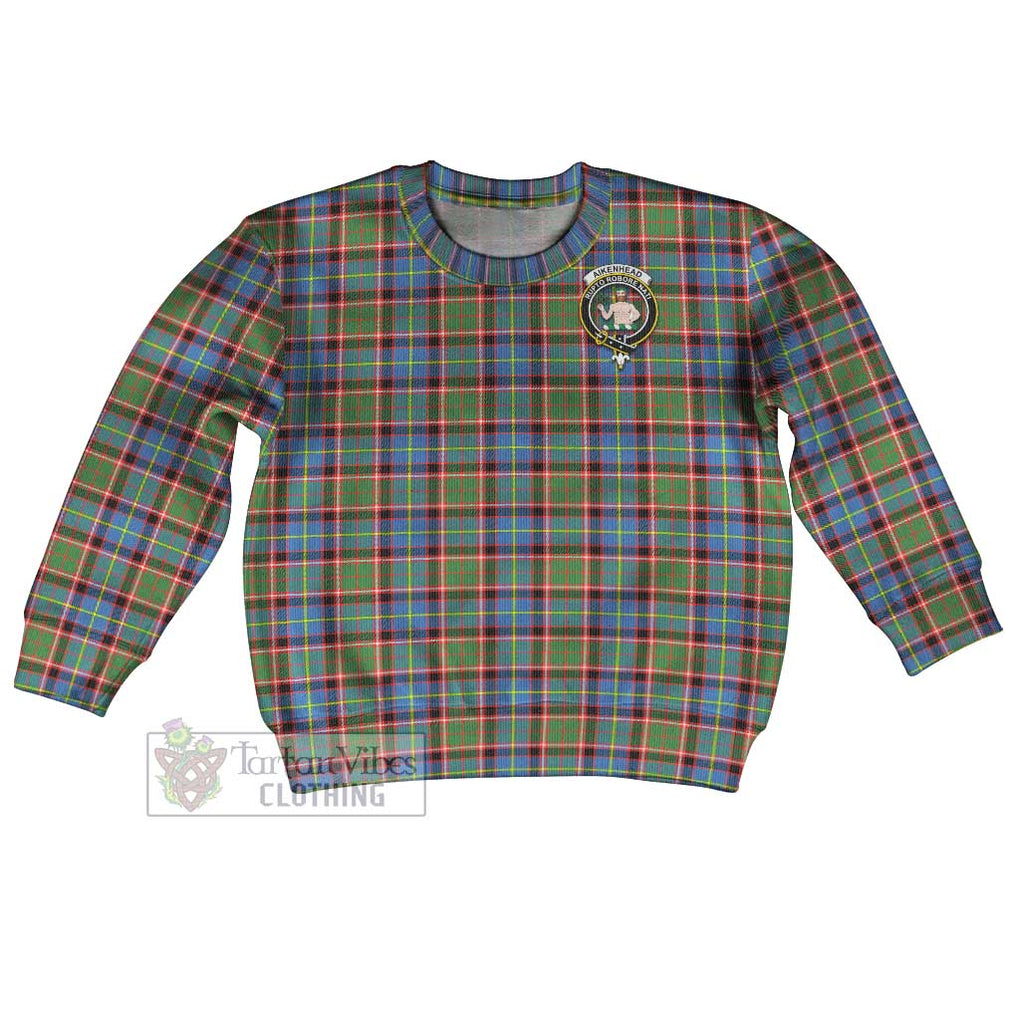 Tartan Vibes Clothing Aikenhead Tartan Kid Ugly Sweater with Family Crest