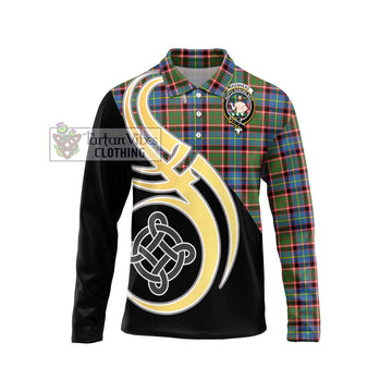 Aikenhead Tartan Long Sleeve Polo Shirt with Family Crest and Celtic Symbol Style Unisex - Tartan Vibes Clothing