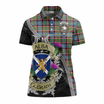 Aikenhead Tartan Family Crest Women's Polo Shirt Lion Rampant Royal Thistle Shield Celtic Inspired Women - Tartan Vibes Clothing