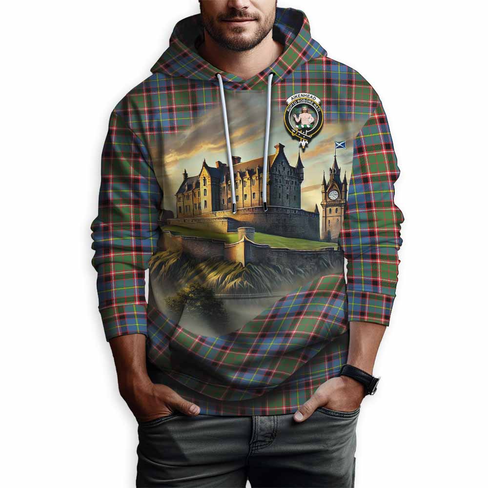 Aikenhead Tartan Family Crest Hoodie with Scottish Ancient Castle Style Pullover Hoodie - Tartan Vibes Clothing