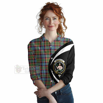 Aikenhead Tartan Women's Casual Shirt with Family Crest Circle Style Female - Tartan Vibes Clothing