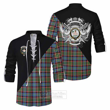 Aikenhead Tartan Ghillie Kilt Shirt with Family Crest and Military Logo Style Men - Tartan Vibes Clothing