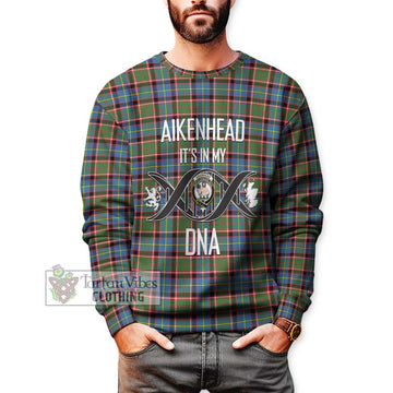 Aikenhead Tartan Sweatshirt with Family Crest DNA In Me Style Unisex - Tartan Vibes Clothing