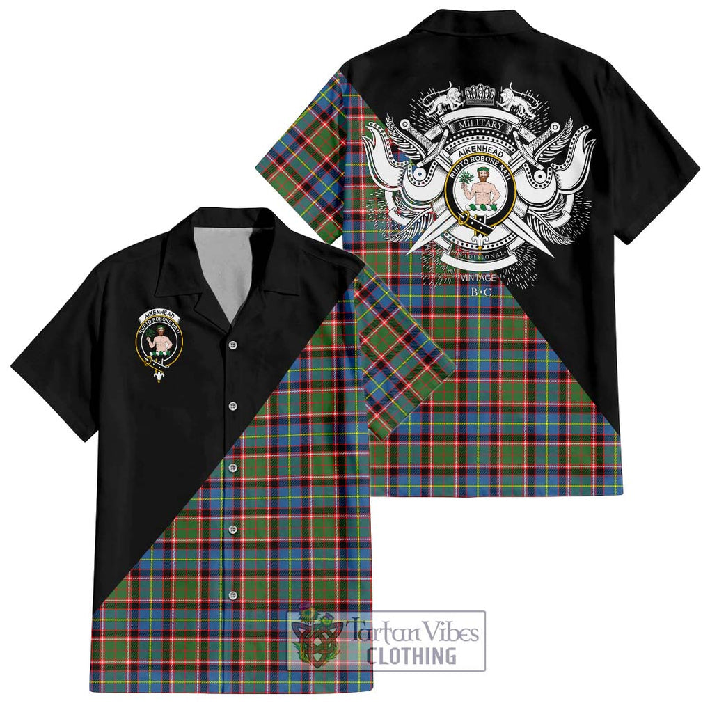 Aikenhead Tartan Hawaiian Shirt with Family Crest and Military Logo Style Kid - Tartan Vibes Clothing