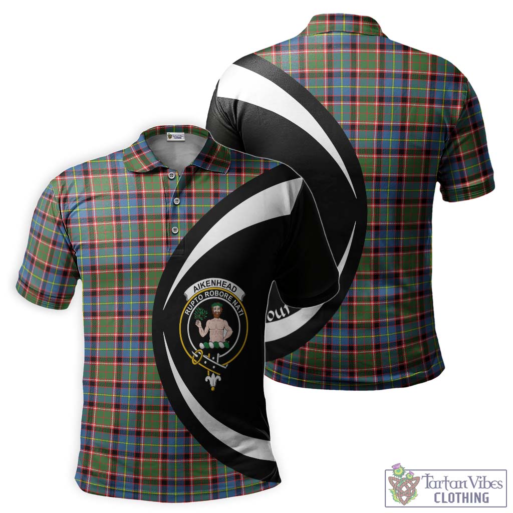 Aikenhead Tartan Men's Polo Shirt with Family Crest Circle Style Kid - Tartan Vibes Clothing