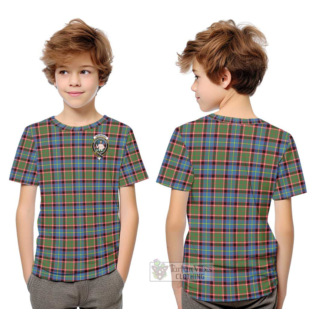 Aikenhead Tartan Kid T-Shirt with Family Crest Youth XL Size14 - Tartanvibesclothing Shop