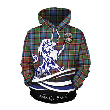 Aikenhead Tartan Cotton Hoodie with Alba Gu Brath Regal Lion Emblem Pullover Hoodie XS - Tartan Vibes Clothing