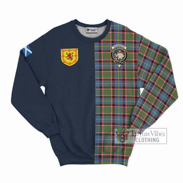 Aikenhead Tartan Sweatshirt Alba with Scottish Lion Royal Arm Half Style Unisex - Tartan Vibes Clothing