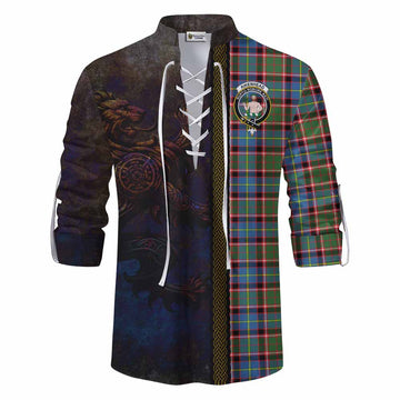 Aikenhead Tartan Family Crest Ghillie Kilt Shirt Alba Gu Brath Be Brave Lion Ancient Style