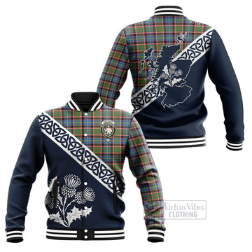 Aikenhead Tartan Baseball Jacket Featuring Thistle and Scotland Map Unisex - Tartan Vibes Clothing
