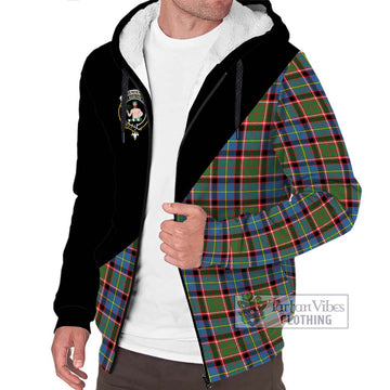 Aikenhead Tartan Sherpa Hoodie with Family Crest and Military Logo Style Unisex S - Tartan Vibes Clothing