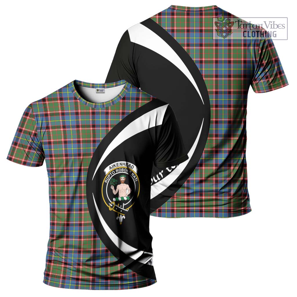 Aikenhead Tartan T-Shirt with Family Crest Circle Style Kid's Shirt - Tartan Vibes Clothing