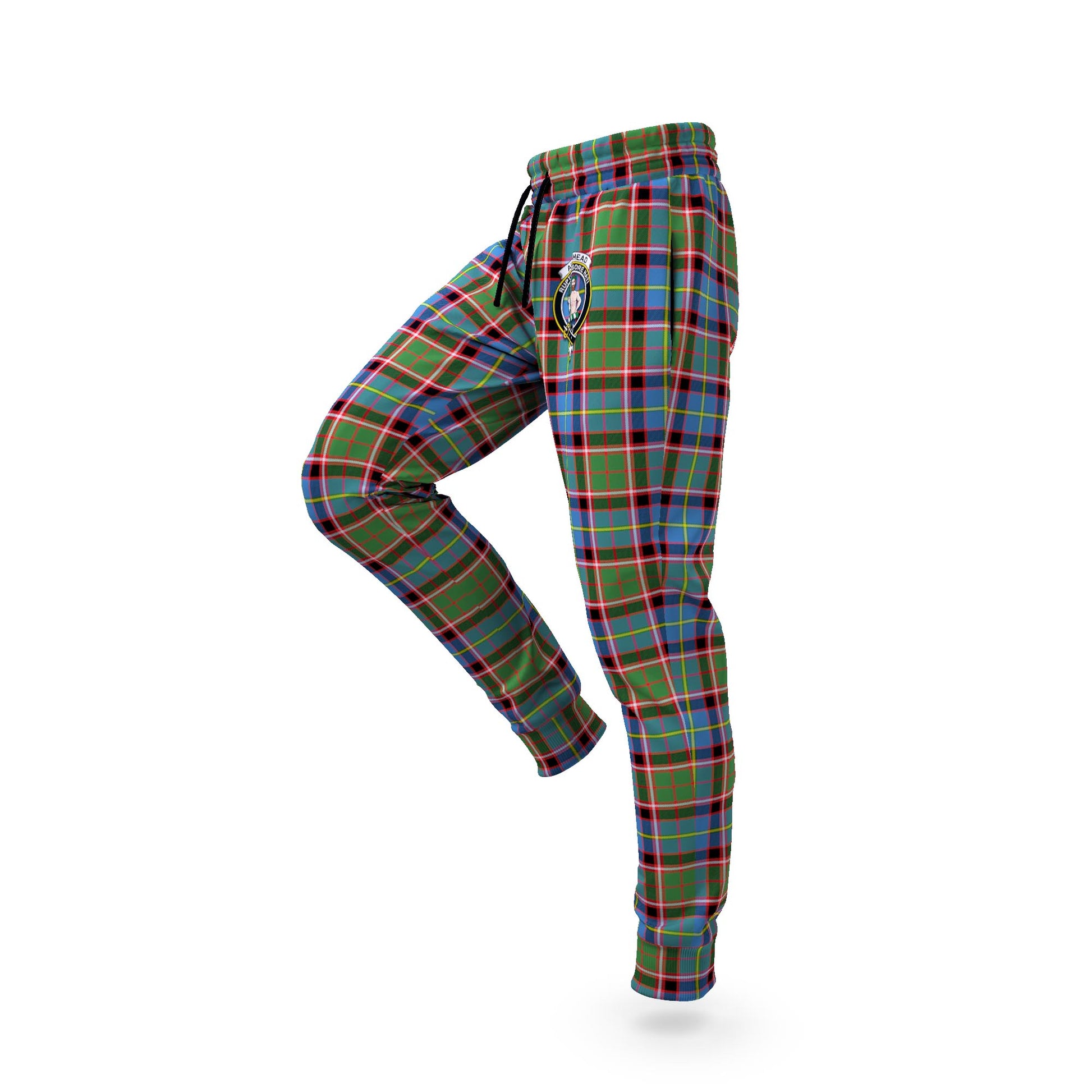 Aikenhead Tartan Joggers Pants with Family Crest S - Tartan Vibes Clothing
